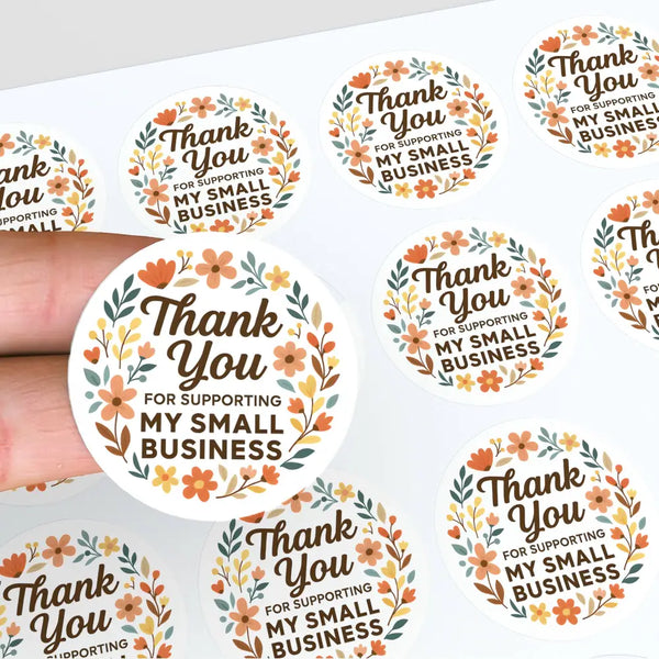 Thank You for Supporting My Small Business Stickers Floral Boho