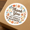 Thank You for Supporting My Small Business Stickers Floral Boho