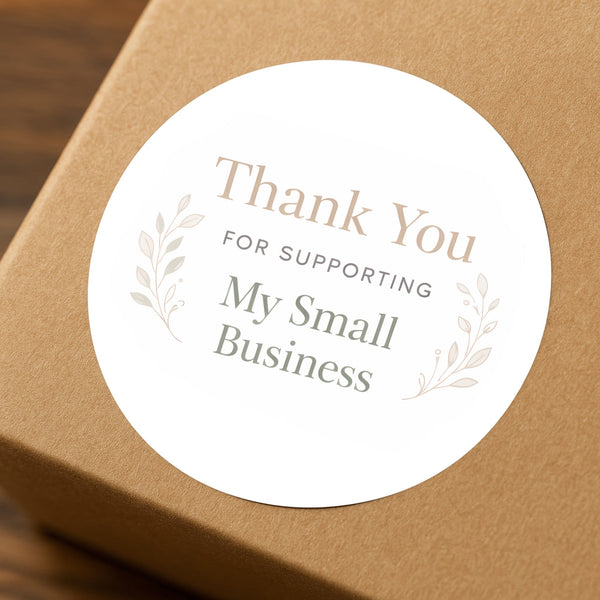 Thank You for Supporting My Small Business Stickers | Neutral Packaging Labels | Small Business Stickers Australia