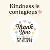 Thank You for Supporting My Small Business Stickers – Rainbow Hearts - Sticksy Prints Australia