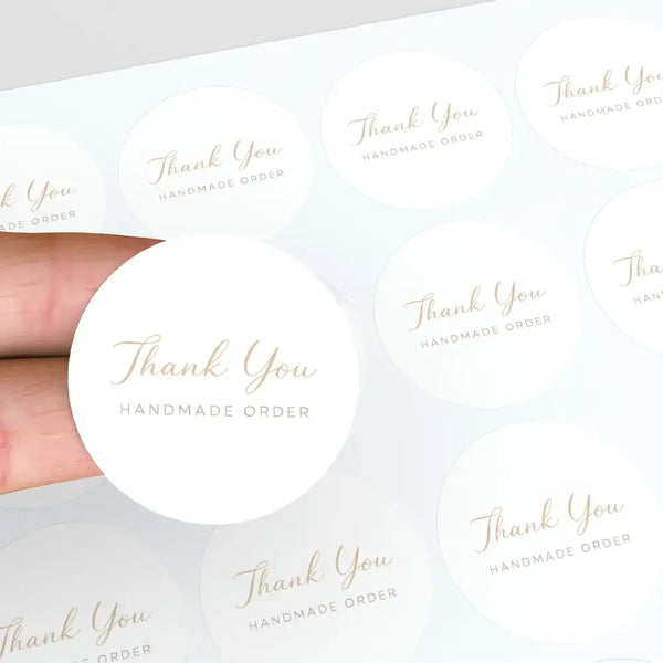 Thank You Handmade Order Stickers | Neutral Small Business Packaging Labels | Handmade Thank You Stickers Australia - Sticksy Prints Australia