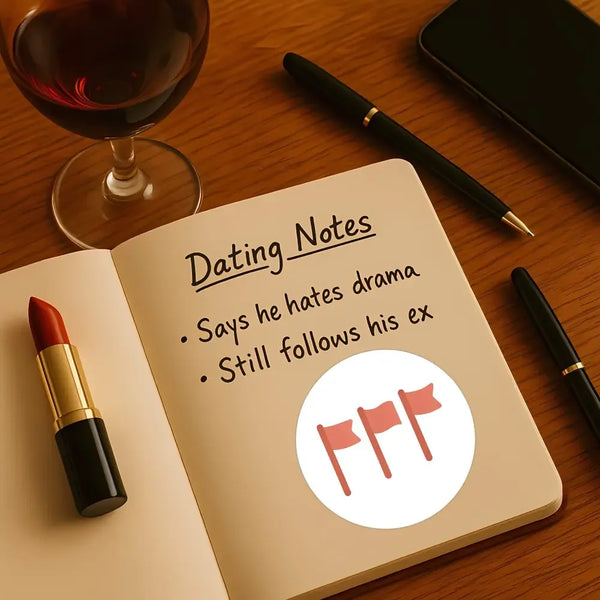 Three Red Flags Sticker | Funny Dating Sticker for Journals, Planners & Modern Dating Humour - Sticksy Prints Australia