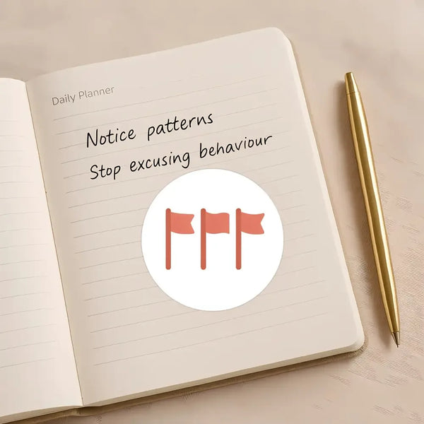 Three Red Flags Sticker | Funny Dating Sticker for Journals, Planners & Modern Dating Humour - Sticksy Prints Australia