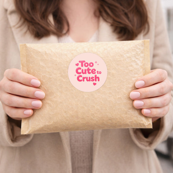 Too Cute to Crush Stickers | Pink Do Not Crush Parcel Labels for Small Businesses