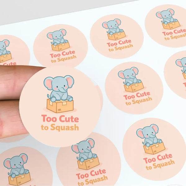 Too Cute to Squash Stickers | Do Not Squish Packaging Labels for Small Business Orders - Sticksy Prints Australia