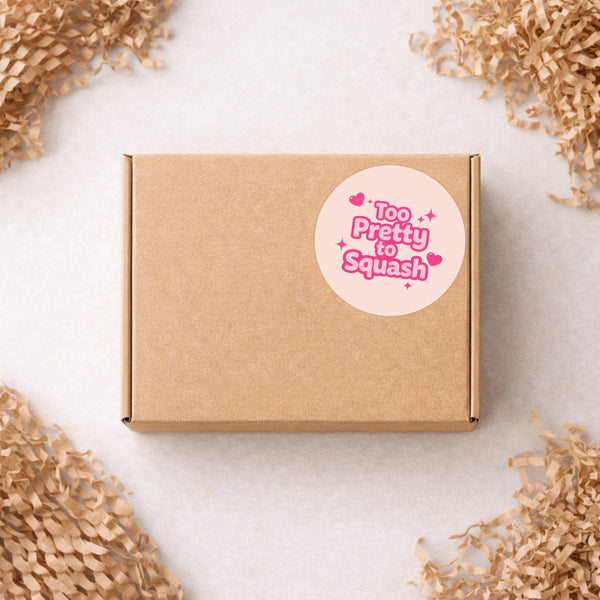 Too Pretty to Squash Stickers | Cute Do Not Squash Parcel Labels for Small Businesses
