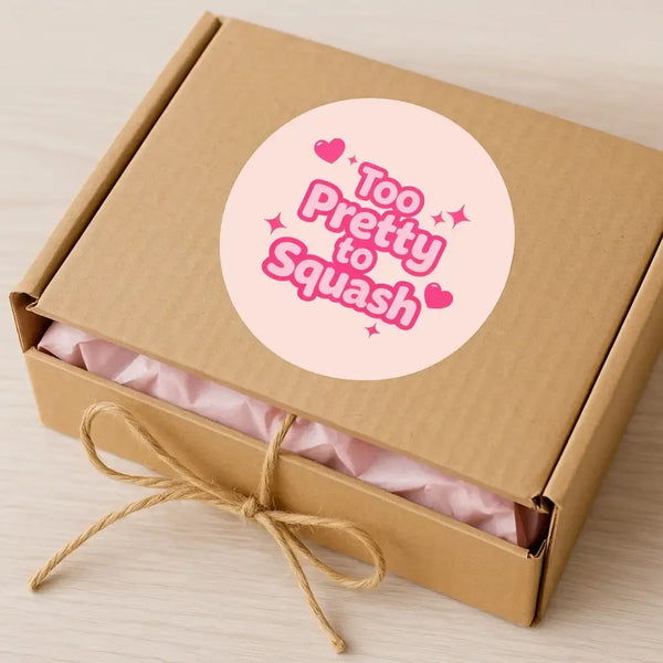Too Pretty to Squash Stickers | Cute Do Not Squash Parcel Labels for Small Businesses - Sticksy Prints Australia