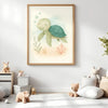 Turtle Nursery Wall Art Print | Ocean Animal Watercolour | Digital Download - Sticksy Prints Australia
