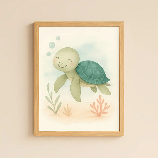 Turtle Nursery Wall Art Print | Ocean Animal Watercolour | Digital Download