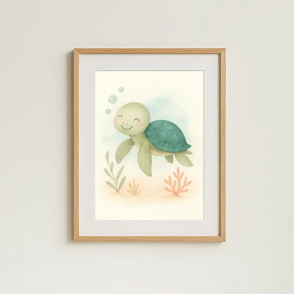 Turtle Nursery Wall Art Print | Ocean Animal Watercolour | Digital Download