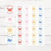 Under the Sea Thank You Stickers – Starfish Crab Jellyfish & Whale | Personalised Party Favour Labels
