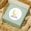 Welcome Baby Moon & Stars Stickers – Personalised Celestial Baby Shower Labels - Sticksy Prints Australia