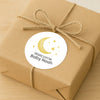 Welcome Baby Moon & Stars Stickers – Personalised Celestial Baby Shower Labels
