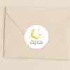 Welcome Baby Moon & Stars Stickers – Personalised Celestial Baby Shower Labels