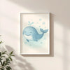 Whale Nursery Wall Art Print | Ocean Animal Watercolour | Digital Download - Sticksy Prints Australia