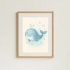 Whale Nursery Wall Art Print | Ocean Animal Watercolour | Digital Download