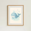 Whale Nursery Wall Art Print | Ocean Animal Watercolour | Digital Download - Sticksy Prints Australia