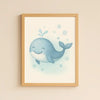 Whale Nursery Wall Art Print | Ocean Animal Watercolour | Digital Download