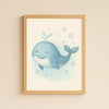 Whale Nursery Wall Art Print | Ocean Animal Watercolour | Digital Download - Sticksy Prints Australia
