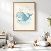 Whale Nursery Wall Art Print | Ocean Animal Watercolour | Digital Download