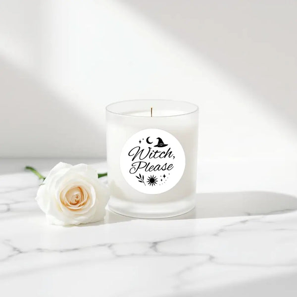 “Witch Please” (Black & White Edition Candle Label Stickers