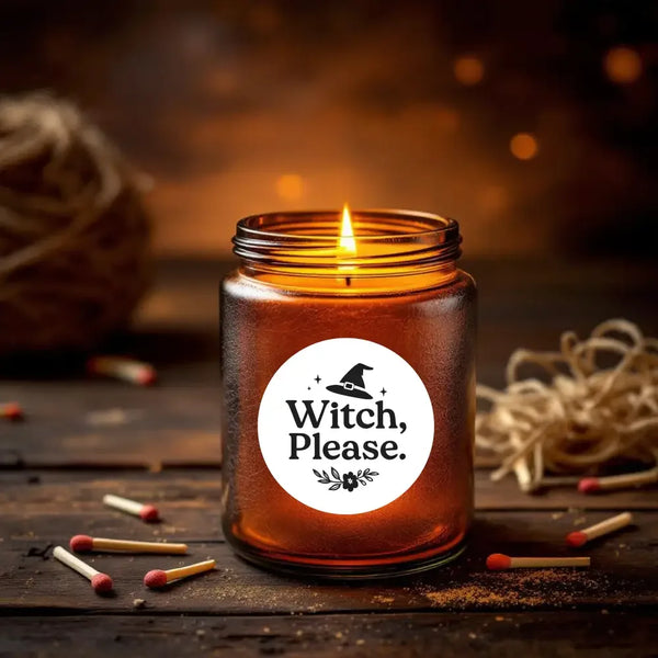 “Witch, Please” Candle Label Stickers - Sticksy Prints Australia