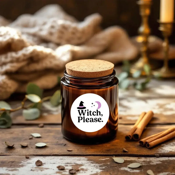 “Witch, Please.” (Lilac Edition) Candle Label Stickers - Sticksy Prints Australia