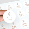 With Love Stickers – Elegant Floral Gift & Packaging Seals