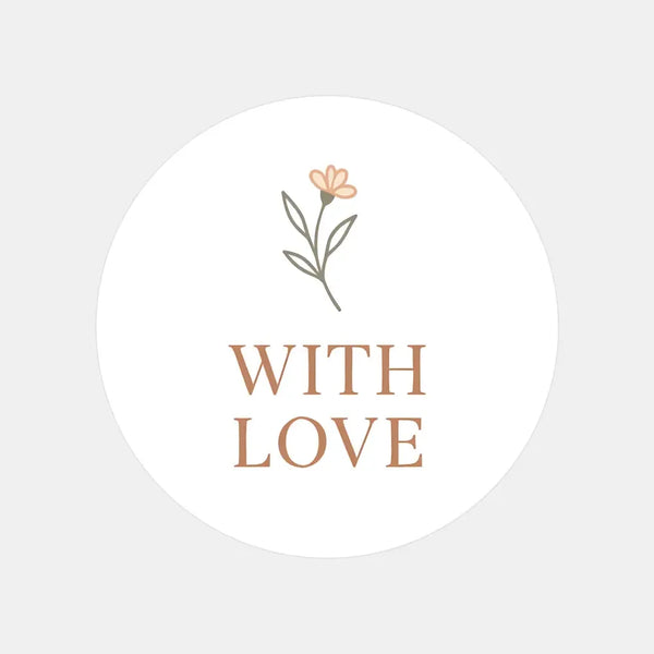 With Love Stickers – Elegant Floral Gift & Packaging Seals - Sticksy Prints Australia