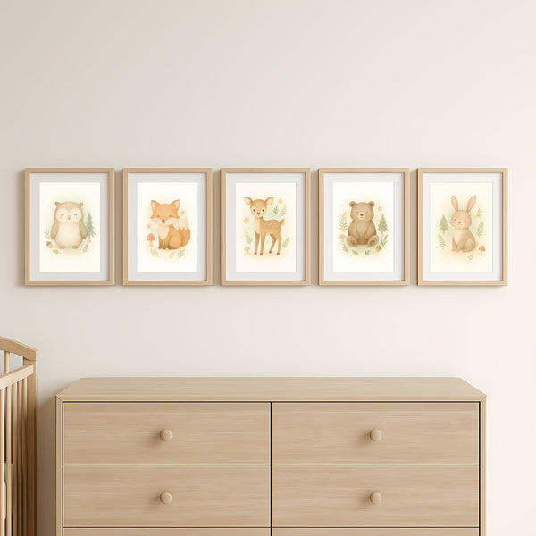Woodland Animal Wall Art Set – PDF Printable Digital Download