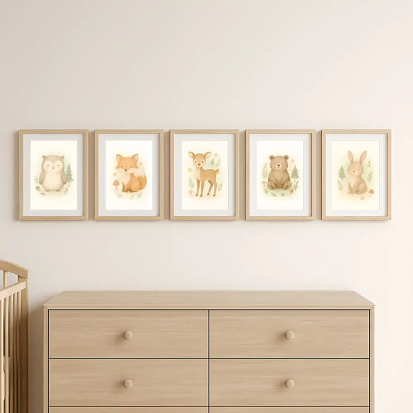 Woodland Animal Wall Art Set – PDF Printable Digital Download