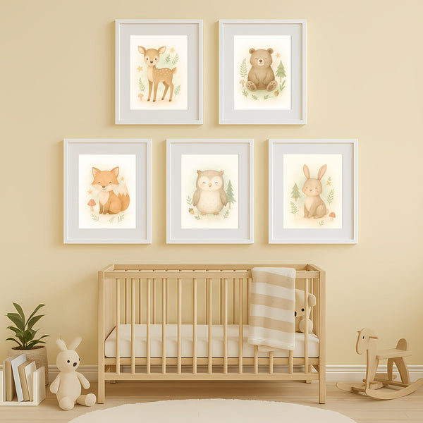 Woodland Animal Wall Art Set – PDF Printable Digital Download