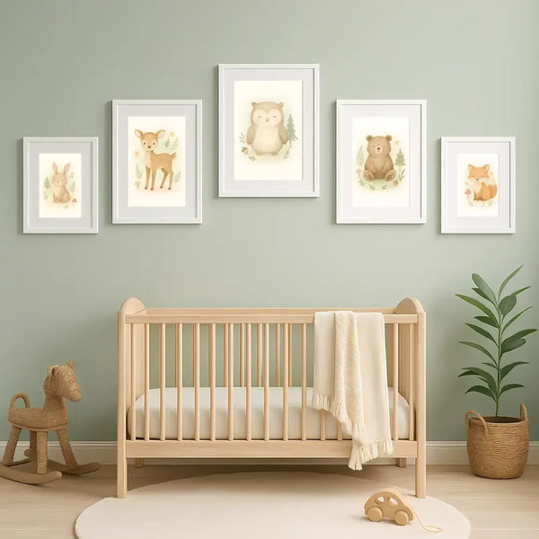 Woodland Animal Wall Art Set – PDF Printable Digital Download - Sticksy Prints Australia