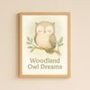 Woodland Owl Dreams Nursery Wall Art Print – Sleepy Owl Printable (Digital Download)