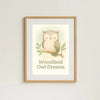 Woodland Owl Dreams Nursery Wall Art Print – Sleepy Owl Printable (Digital Download) - Sticksy Prints Australia
