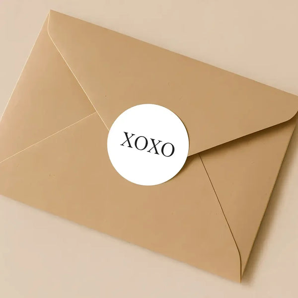 XOXO Valentine Stickers – Minimalist Romantic Gift Seals - Sticksy Prints Australia