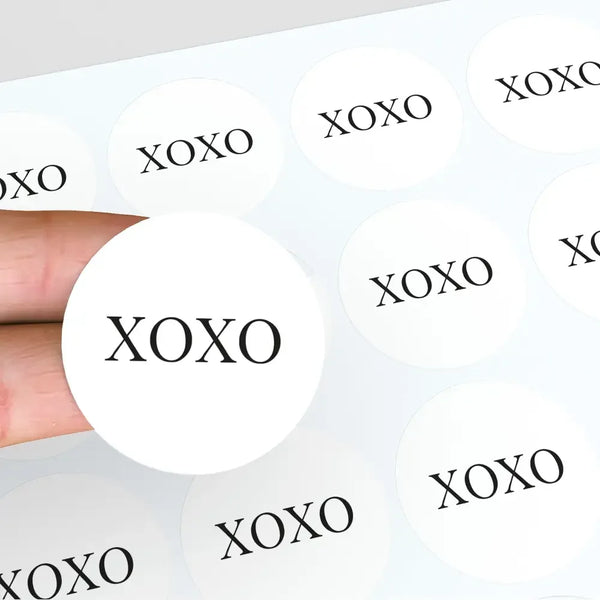 XOXO Valentine Stickers – Minimalist Romantic Gift Seals - Sticksy Prints Australia