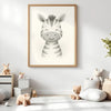 Zebra Nursery Wall Art Print – Safari Animal Watercolour (Digital Download) - Sticksy Prints Australia