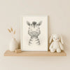 Zebra Nursery Wall Art Print – Safari Animal Watercolour (Digital Download)