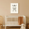 Zebra Nursery Wall Art Print – Safari Animal Watercolour (Digital Download) - Sticksy Prints Australia