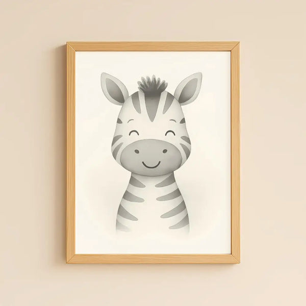 Zebra Nursery Wall Art Print – Safari Animal Watercolour (Digital Download)