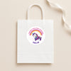 Personalised Kids Birthday Stickers Unicorn Rainbow Thank You Name Party Favours