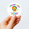 Personalised Kids Birthday Stickers Lion Rainbow Thank You Name Party Favour