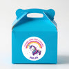 Personalised Kids Birthday Stickers Unicorn Rainbow Thank You Name Party Favours