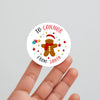 Personalised Kids Christmas Sticker Labels Gingerbread Man Festive