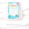 Editable Pool Party Birthday Invitation – Canva Template (4×6 inch) - Sticksy Prints Australia
