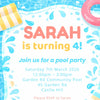 Editable Pool Party Birthday Invitation – Canva Template (4×6 inch) - Sticksy Prints Australia