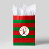 Personalised Kids Christmas Sticker Labels Santa Holding Gifts