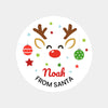 Personalised Kids Christmas Sticker Labels Rudolph Reindeer