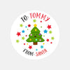 Personalised Kids Christmas Sticker Labels Cute Trees Stars From Santa